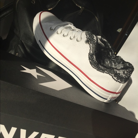 Converse Shoes - COPY - Cute Ankle Lace Converse - Custom!